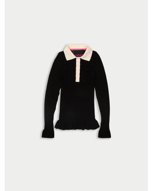 La Fetiche Black Mick Fine Weight Ribbed Top