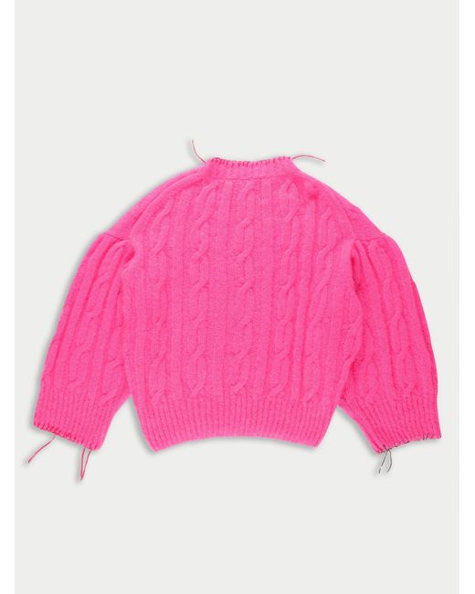 La Fetiche Pink Aurora Cable Sweater