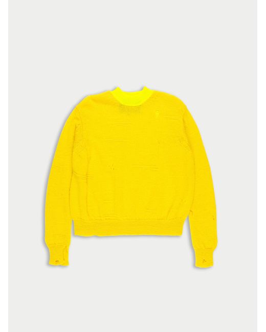 La Fetiche Yellow Millie Crew Neck Sweater