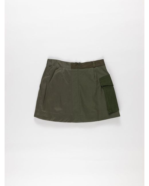 La Fetiche Green Lala Surplus Hand-Patched Cotton Mini Skirt
