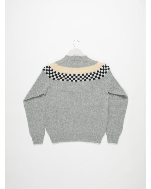 La Fetiche Gray Nova Fairisle Shetland Sweater
