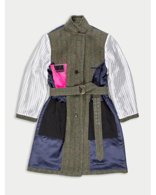 La Fetiche Green Jean Paul Oversized Tweed Overcoat
