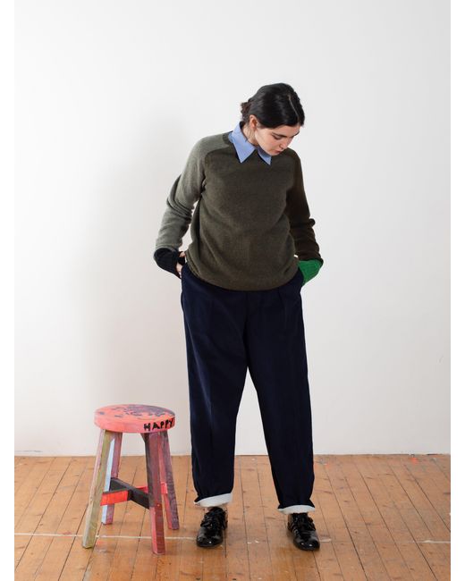 La Fetiche Green George Oversized Lambswool Sweater