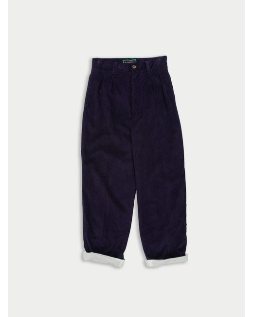 La Fetiche Blue Daho Corduroy Pleated Trousers