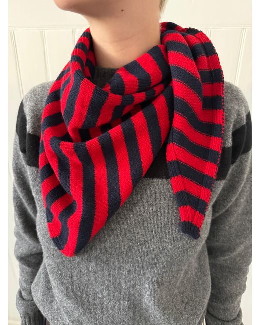 La Fetiche Black Liva X Striped Triangle Scarf