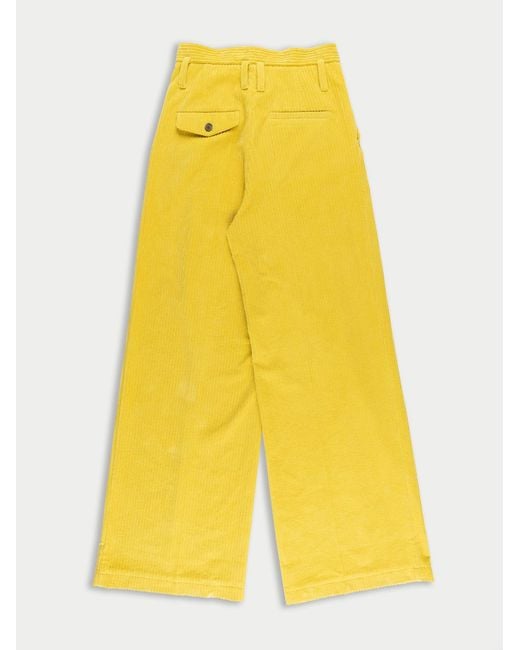 La Fetiche Yellow Angie Highwaisted Pleated Trousers