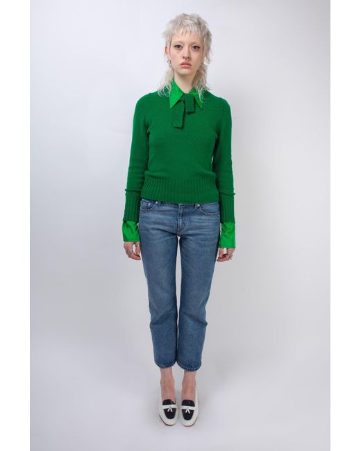 La Fetiche Green Gloria Crew Neck Sweater