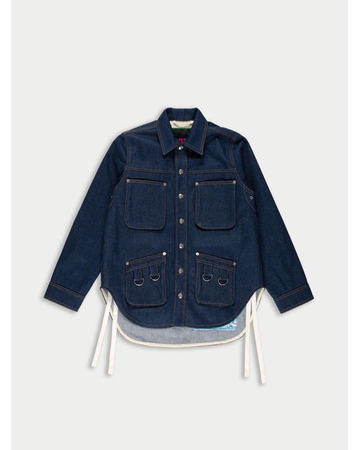 Women's Blue Elli Cotton Workwear Jacket