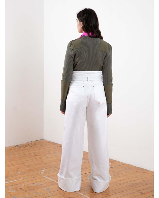La Fetiche Green Agnes Ribbed Military Sweater