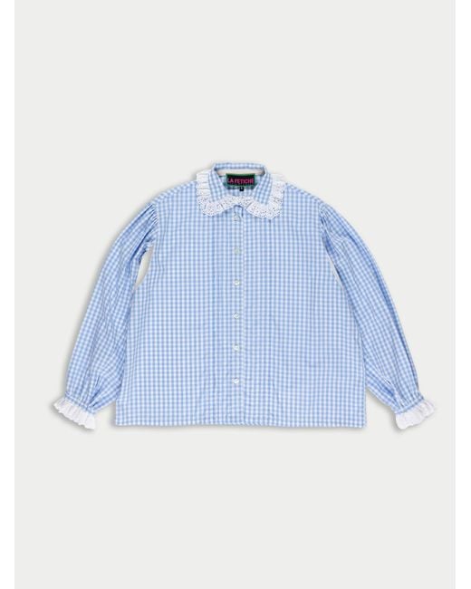 Women's Blue Jane Gingham Cotton Blouse
