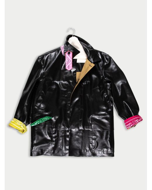 La Fetiche Black Poison Ivy Reversible Rubberised Donkey Jacket