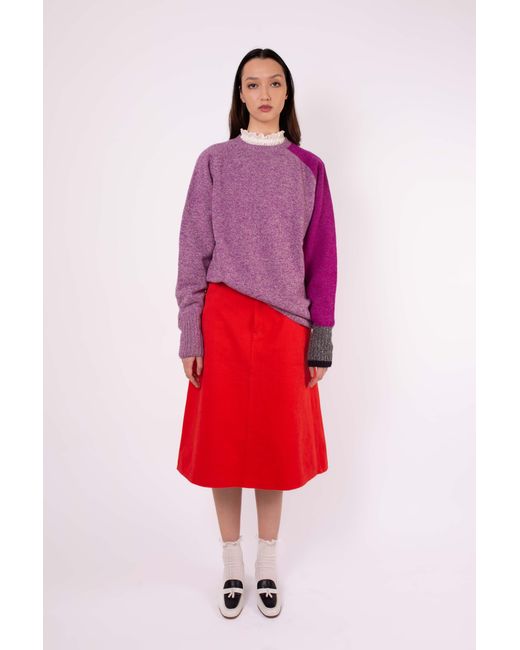 La Fetiche Purple Percy Crew Neck Sweater