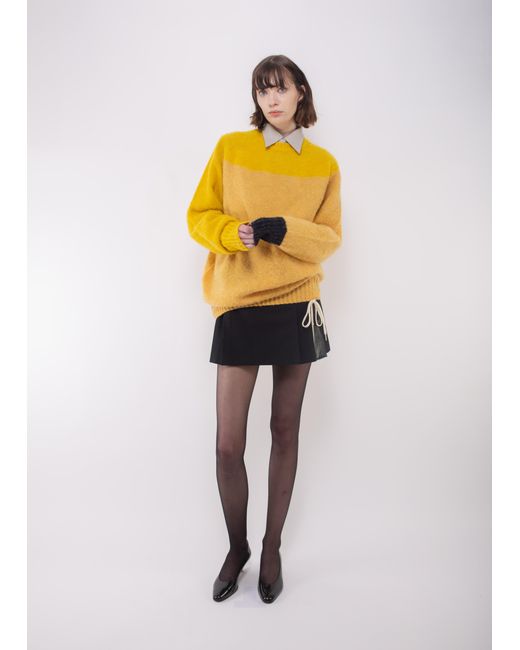 La Fetiche Yellow Eva Brushed Sweater