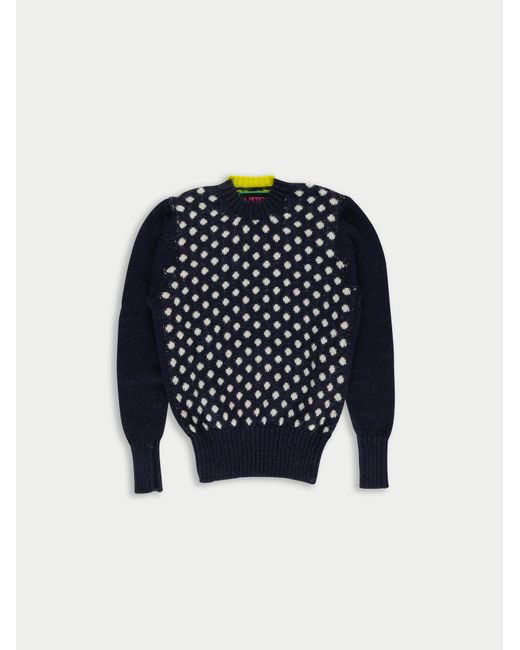 La Fetiche Blue Liza Spotty Intarsia Sweater