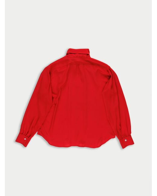 La Fetiche Red Nusch Neck Tie Blouse