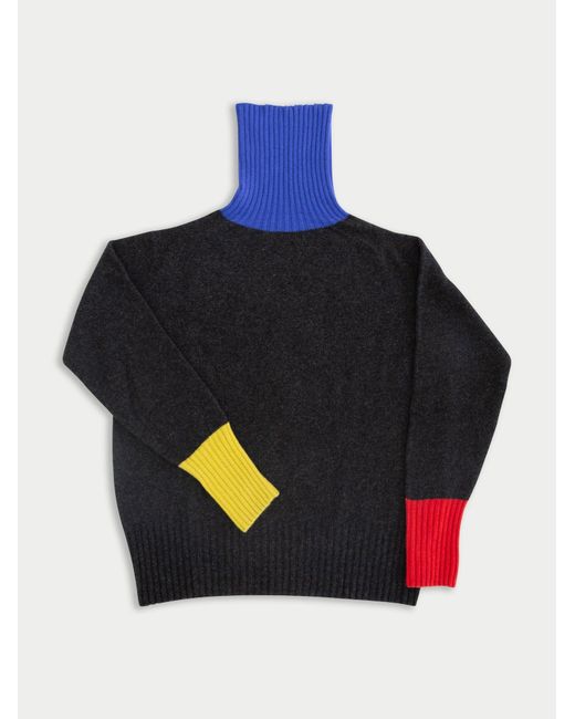 La Fetiche Blue Rudi X Oversized Seam Free Polo Sweater