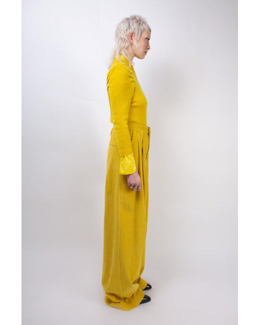 La Fetiche Yellow Victoria V-Neck Sweater