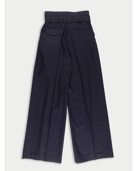 La Fetiche Blue Angie Oversized Wide Leg Pleated Trousers