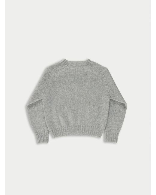 La Fetiche Gray Clark Crew Neck Shetland Sweater