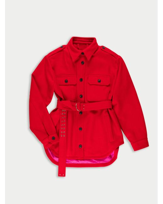 Women's Red Claire Oversized Workwear Shirt Jacket