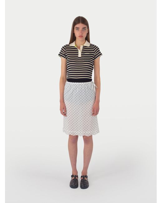 La Fetiche Blue Micka Striped Polo Top
