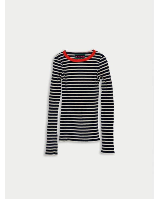 La Fetiche Black Jackie Raye Fine Weight Ribbed Top