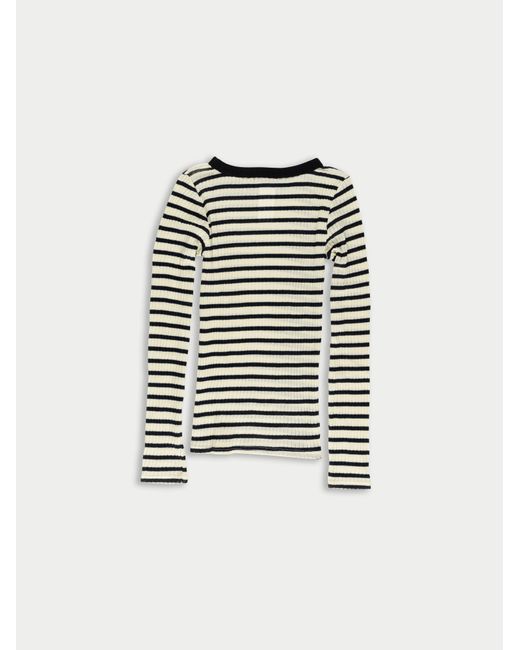 La Fetiche White Jackie Raye Fine Weight Ribbed Top