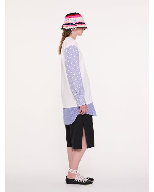 La Fetiche White Tony Upcycled Long Sleeve Tshirt Dress