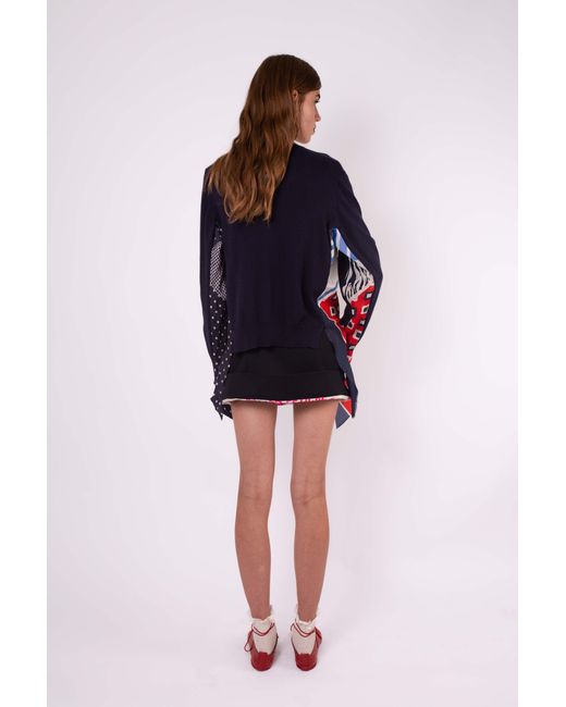 La Fetiche Blue Robbie V-Neck Sweater