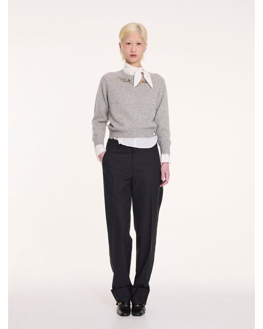 La Fetiche Gray Clark Crew Neck Shetland Sweater