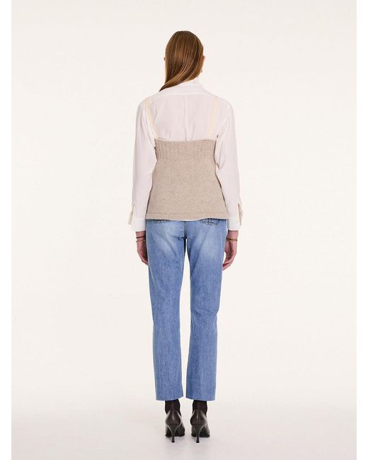La Fetiche White Yuki Knitted Camisole Top