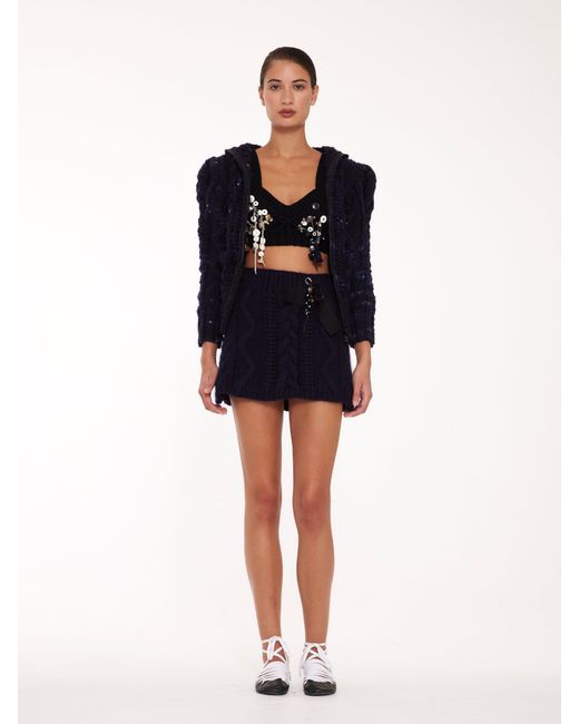 La Fetiche Blue Cara Hand-Knitted Chunky Sailor Jacket