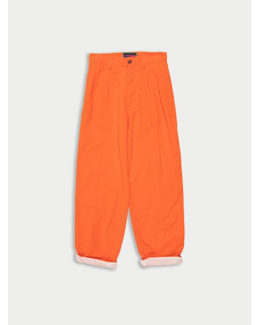 La Fetiche Orange Daho Corduroy Pleated Trousers