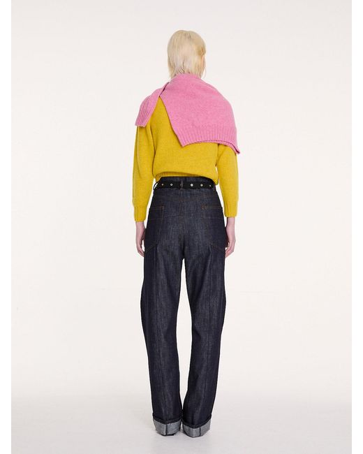 La Fetiche Yellow Fifi Crew Neck Shetland Sweater