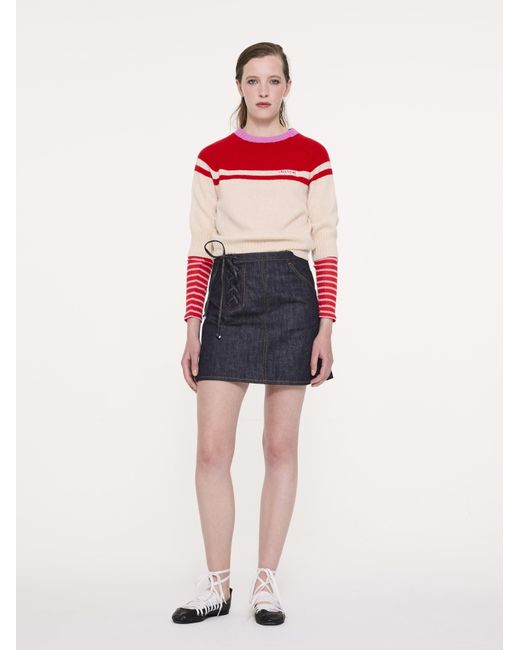 La Fetiche Red Ady 3/4 Sleeve Sweater