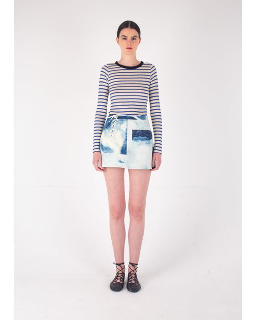 La Fetiche Blue Jackie Raye Striped Top