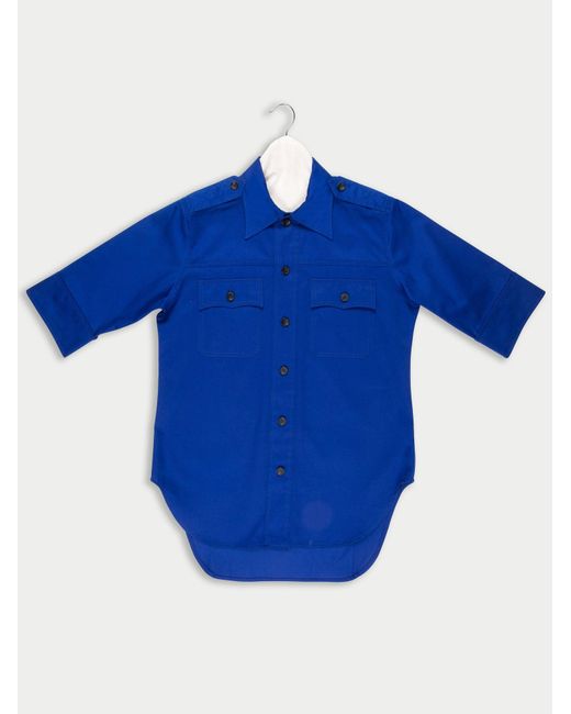 La Fetiche Blue Alice Cotton Cotton Utility Shirt