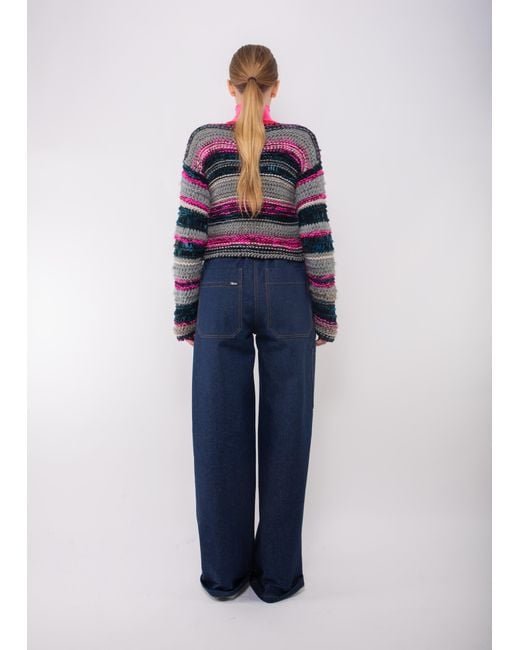 La Fetiche Multicolor Fleur Hand Knitted Cardigan