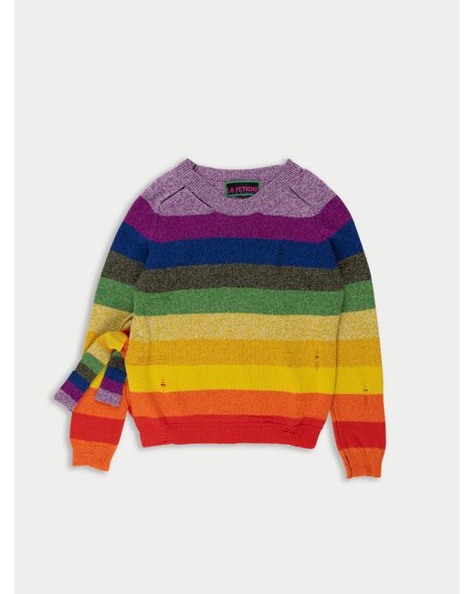 La Fetiche Multicolor Johnny Stripes Striped 'Pride' Sweater