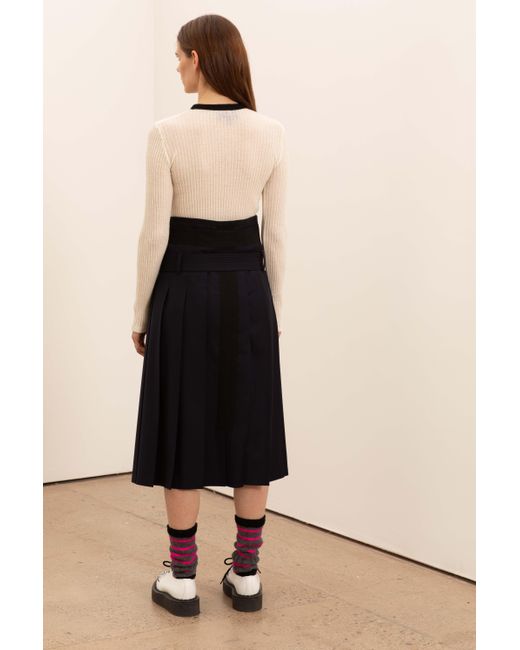 La Fetiche Blue Scarlet Traditional Hand-Pleated Kilt Made With Italian Wool Styled With D Ring Military Belt