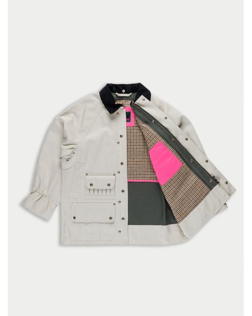 La Fetiche White Rene Bonded Cotton Utility Jacket