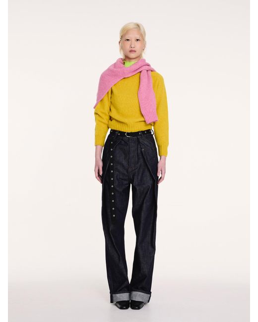 La Fetiche Yellow Fifi Crew Neck Shetland Sweater