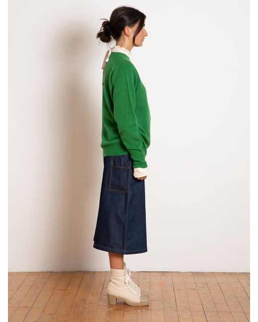 La Fetiche Green Percy Oversized Lambswool Sweater