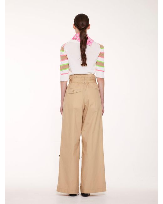 La Fetiche White Moira Striped Cropped Polo Sweater