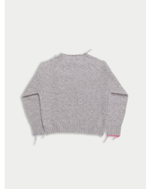 La Fetiche Gray Amy Embellished Crew Neck Sweater