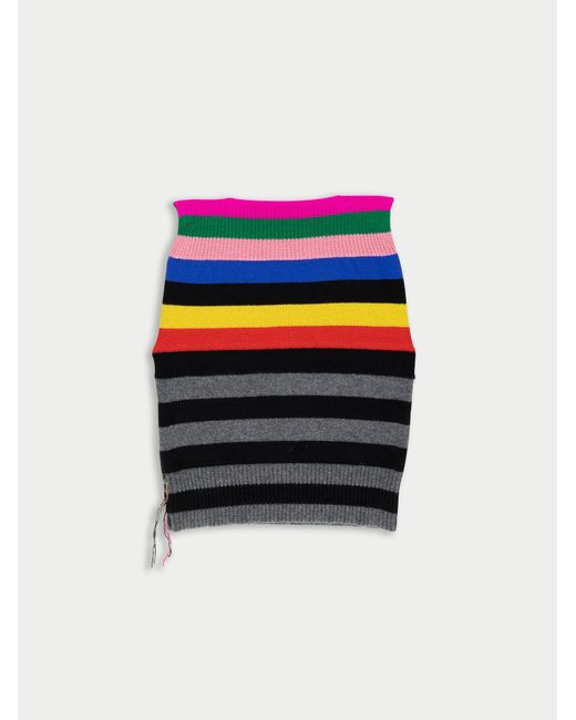La Fetiche Blue Valentina Graphic Striped Vest