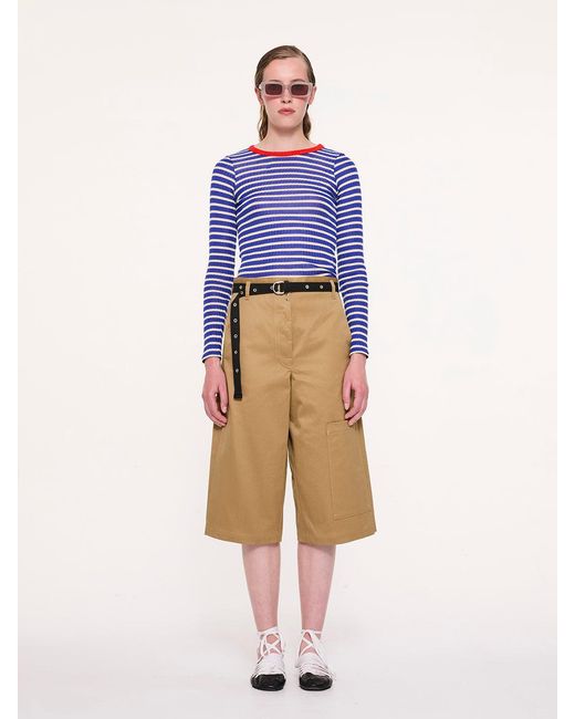 La Fetiche Blue Jackie Raye Fine Weight Ribbed Top