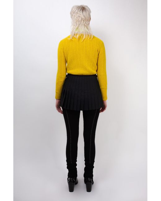 La Fetiche Yellow Pierre Cable Knit Shetland Sweater