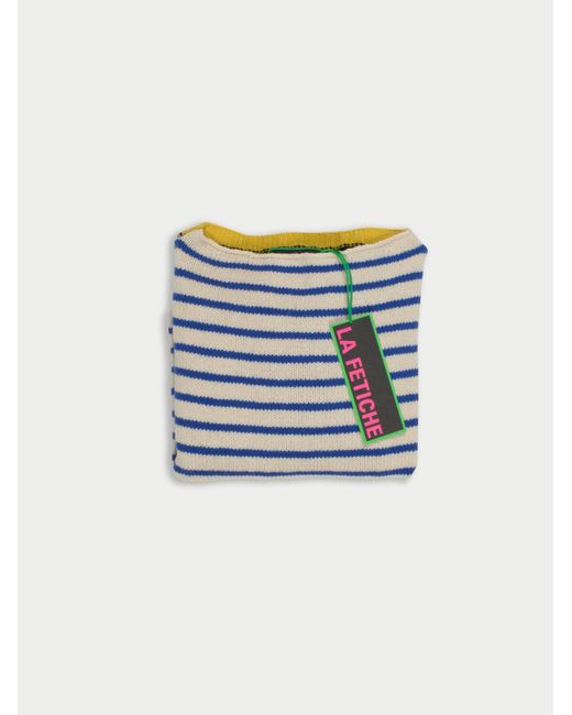 La Fetiche Blue Patti Hand-Knitted Striped Guernsey Sweater