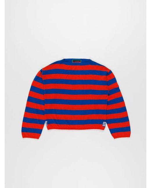 La Fetiche Red Laurent Striped Sweater